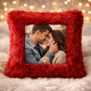 Personalised couple cushion with photo and name romantic custom gift for couples