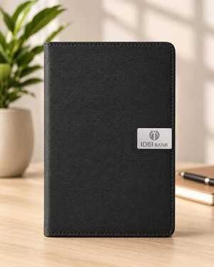 Premium notebook diary with custom logo branding for corporate gifting and office use