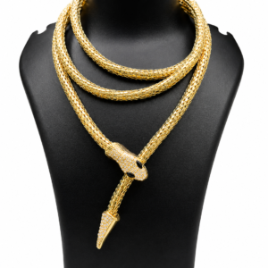 Golden layered serpent necklace with pendant for party wear and stylish fashion look