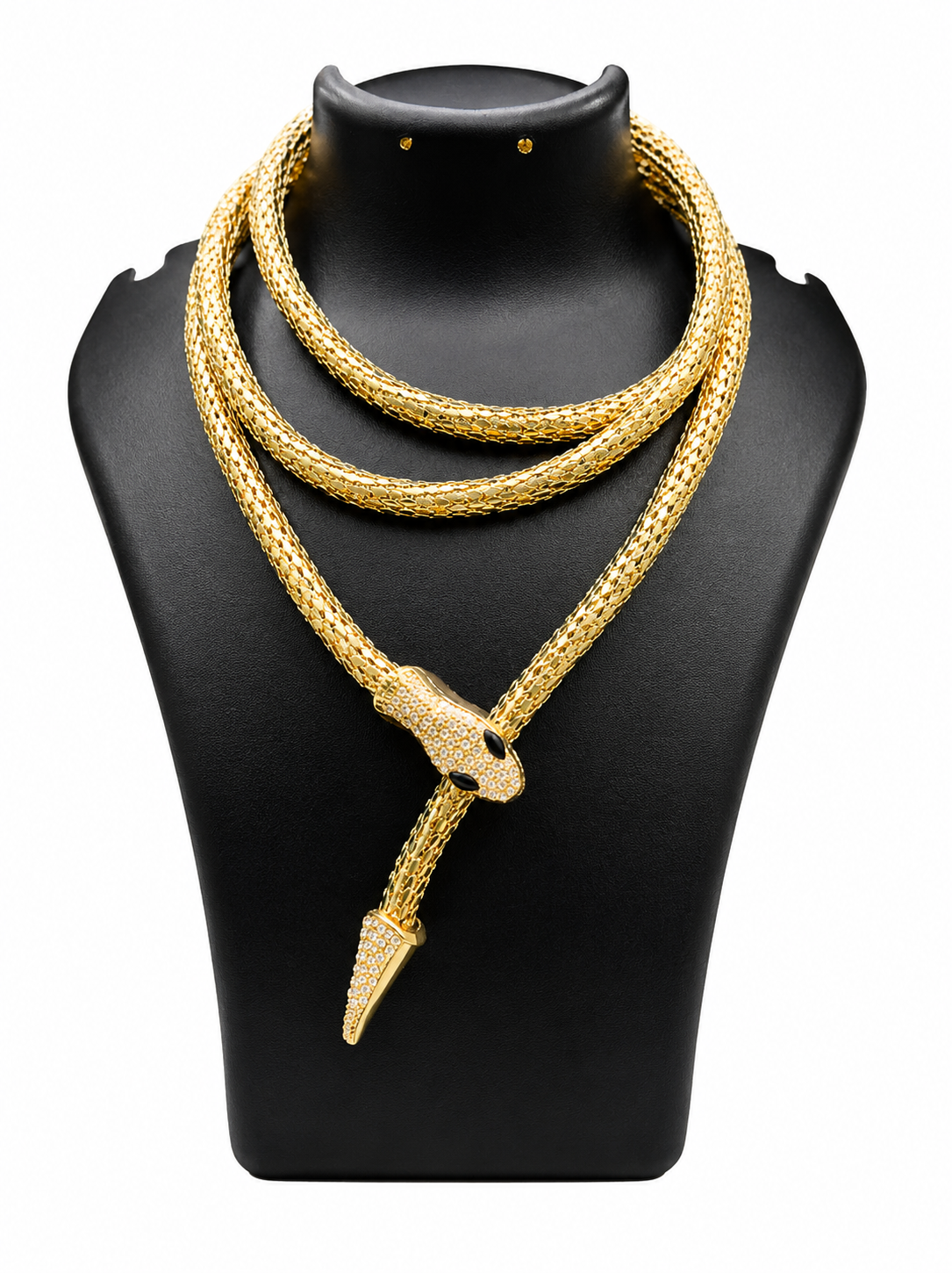 Golden layered serpent necklace with pendant for party wear and stylish fashion look